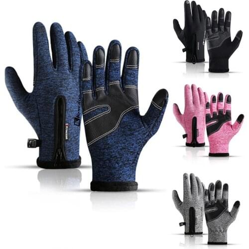 Winter Cycling Gloves For Men Women Windproof Anti Slip Warm Touchscreen Full Finger Gloves Outdoor Sport Ski Camping Equipment