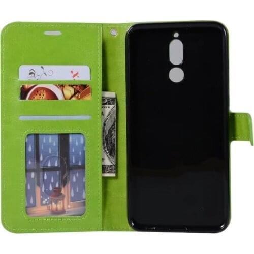 10pcs/lot free shipping Soft TPU + PU Leather Crazy Horse Wallet Case For Huawei Mate 10 Lite/honor v9/7C/ nova2 lite/Enjoy 8