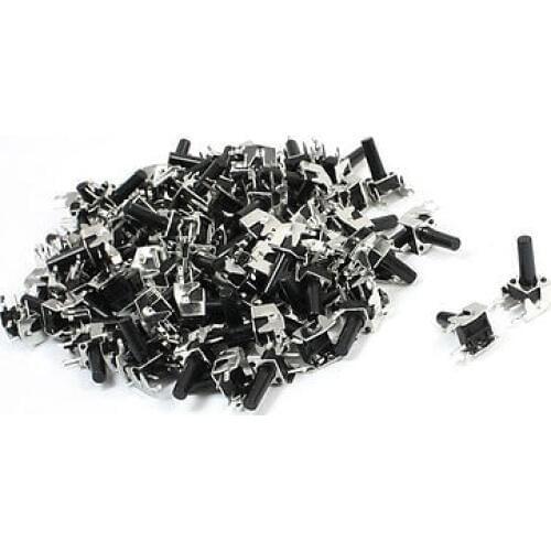100 Pcs 6 x 6 x 13mm Right Angle Through Hole Mount Tact Switch SPST