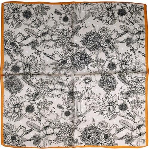 2021 new 100 % natural silk mulberry scarf Women Fashion Print Small Neck Scarfs Foulard Kerchief Female Bandana Shawl Scarves