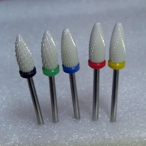 5pcs/SET Nail Drill - ( XC - C - M - F - XF ) Ceramic Foot Bit - White Nail Bit Free Shipping. Ceramic millings,Electric Manic