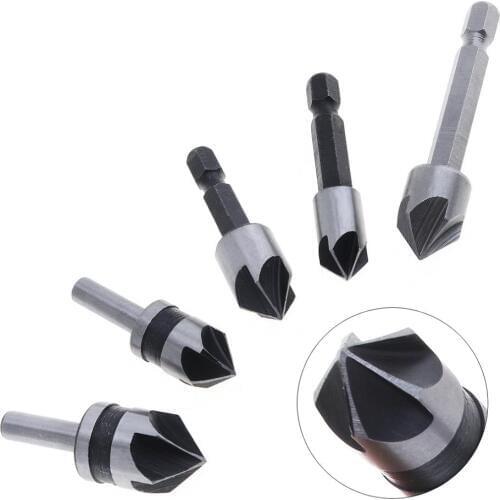 5pcs/lot Round Hexagon HSS Chamfering Tool with 82 Degree Corner Slot and Hexagonal Handle for Punching / Deburring