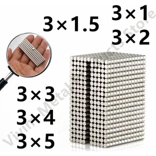 50 100 200PCS/Lot 3X1 3x1.5 3×2 3x3 3x4 3x5mm Magnet Hot Small Round Magnet Strong Magnets Rare Earth Neodymium Magnet
