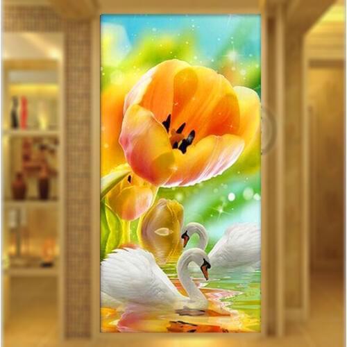 5d Diy diamond painting tulip swan diamond embroidery full square mosaic diamond wall stickers home decor gift