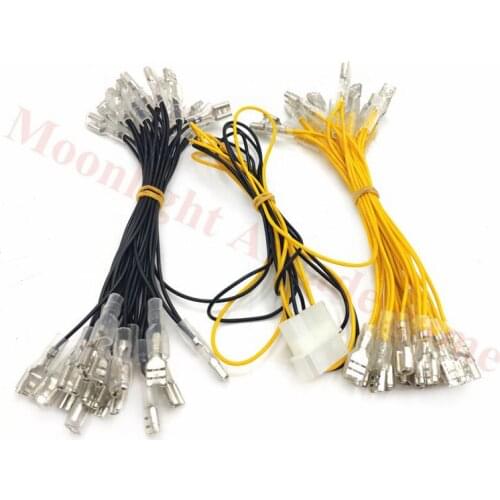 5V 12V illuminated light bulb Cable with 6.3mm quick connector and MOLEX style connector for Arcade joystick DIY /LED Button
