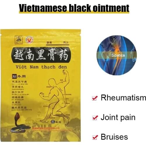 6PCS/1Bag Vietnamese Black Plaster Analgesic Patch To Relieve Tendons And Rheumatism Herbal Patch For Joint Pain Neck Back Pain