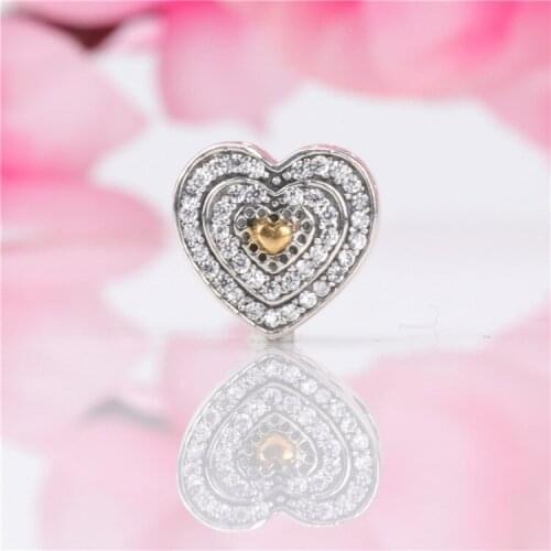 DoDoFly Authentic S925 silver new luxury fashion heart-shaped beads Fit Original Charms Bracelet Necklace DIY Jewelry Making