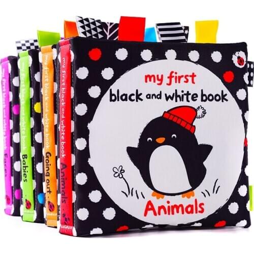 Baby Black And White Label Cloth Book Newborn Infant Early Education Books Cloth Quiet Baby Visual Excitement Books