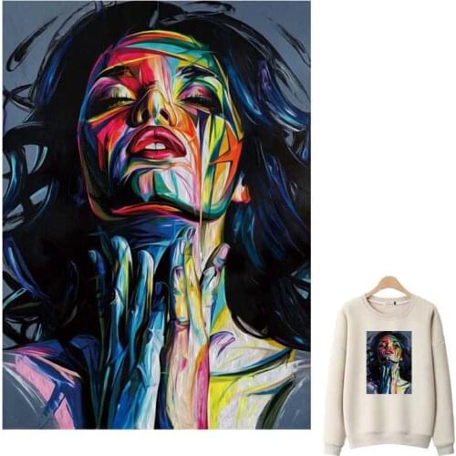 Color Girl Iron-On Patches For Clothing DIY A-Level Washable T-Shirts Heat Transfer Stickers Graffiti Art Hoodie Patch Applique