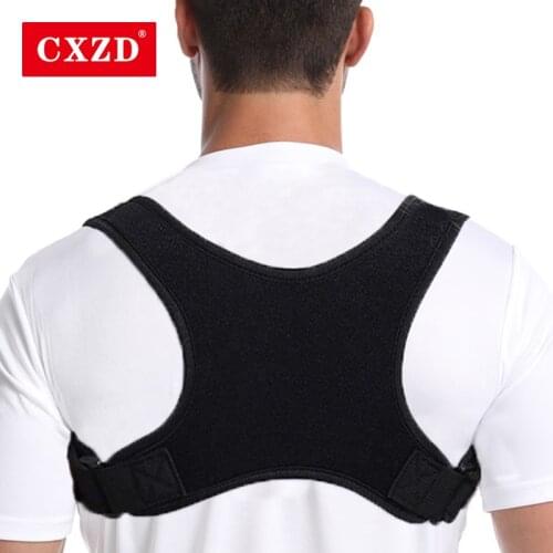 CXZD Hot Mens Brace Support Belt Adjustable Posture Corrector Spine Back Shoulder Lumbar Correction Humpback Pain Relief