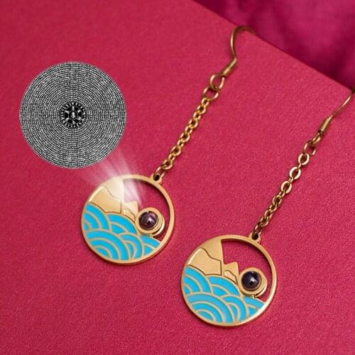 Da suiqiu Green Tara Buddhist Scripture trend personality single earring stud female male ear buckle small Earring