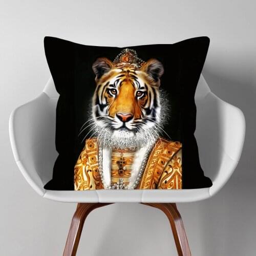 Animals Portraits Posters Cushion Covers Tiger Bear Duck Bird Dog Print Decorative Sofa Throw Pillow Case