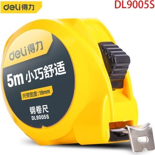 Deli DL9005S Specification: 5mx19mm Steel Tape Measuring Tool ABS Material Drop Proof Housing Tape Made Of Carbon Steel