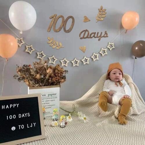 Baby Milestone Cards Newborn Photography Props Numbers Engraved Cutouts Chips