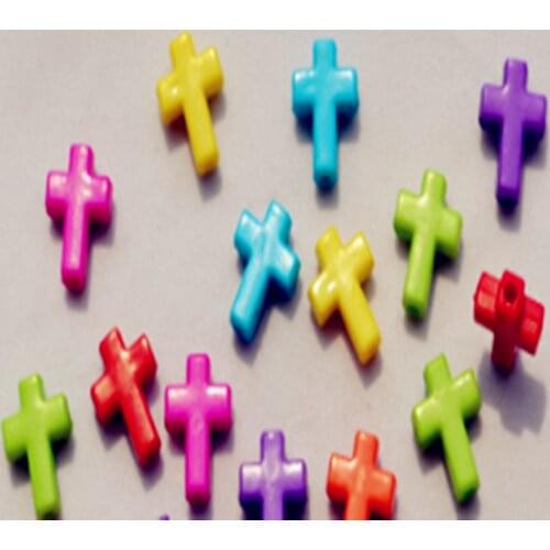 DIY Jewelry Accessories Beaded Material 12*9MM Candy Color Acrylic Cross/20 pieces