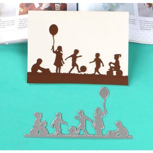 DUOFEN METAL CUTTING DIES playing kids border stencil DIY Scrapbook Paper Album 2018 new