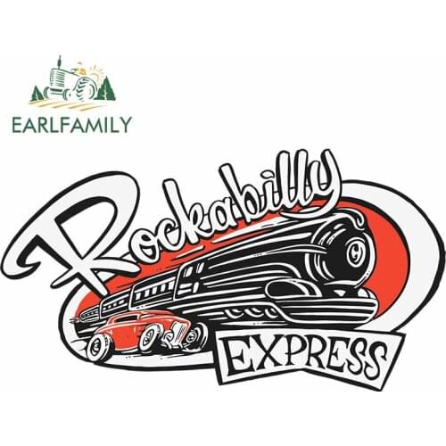 EARLFAMILY 13cm x 7.1cm for Rockabilly Express Camper Truck Decal DIY Anime JDM Car Stickers for Custom Printing JDM Decoration