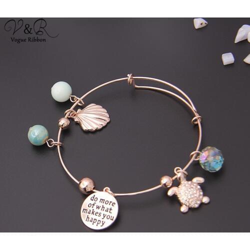 Stretch bracelet with turtle/shell/letter/glasses alex and ani bracelet jewelry woman chakra bracelet