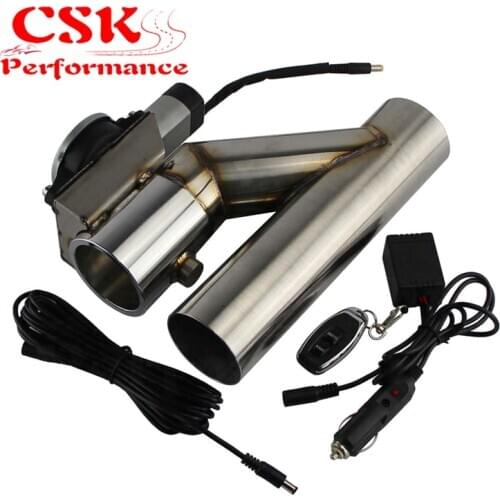 3" 76mm Electric Exhaust Catback Downpipe Cutoff Cut out Valve System Kit w/ Remote Wireless Controller / Switch Control