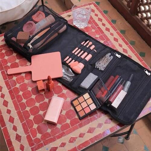 Korean Fashion Makeup Bag Women Letter Foldable Cosmetic Bag Waterproof Nylon Toiletry Bag Neceser Mujer Kosmetyczka Organizer