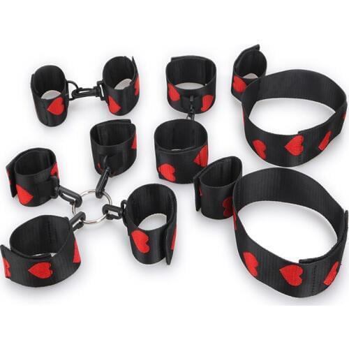 Leather Handcuffs Ankle Cuffs Wrist Bondage Gear Kit Handcuff Adult Game SM Slave Roleplay Erotic Sex Toys For Couples Sex Tools