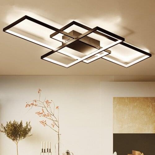 New Arrival Black/White LED Ceiling Chandelier For Living Study Room Bedroom Aluminum Modern Led Ceiling Chandelier