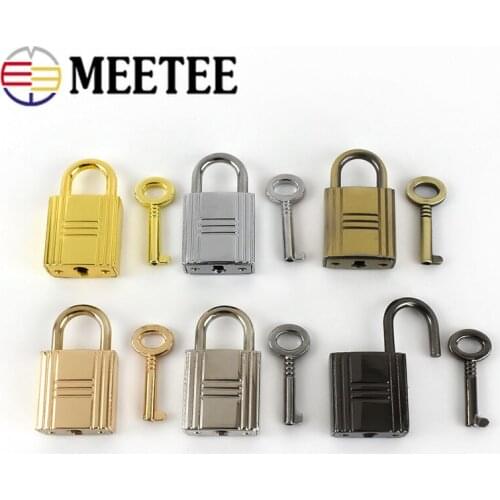 Meetee 2/5pcs Metal Keys Padlocks for Luggage Square Lock Clasp DIY Bags Handbags Hardware Decorative Buckle Accessories