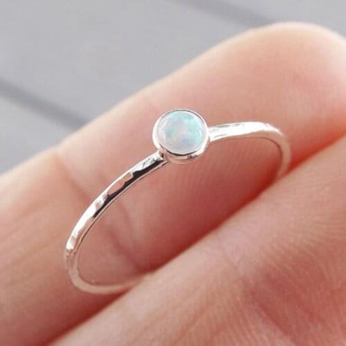 Cute Rings For Women Silver Color Fashion Metal Round Resin Stone Female Elegant Rings for Women Wedding Band Jewelry