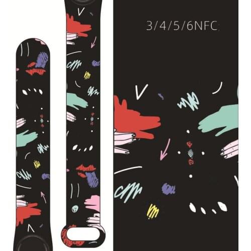 Cartoon Strap For Xiaomi MiBand 6 5 4 3 Men and women Replaceable Silicone TPU Soft Wristband For Band 5 MiBand 6 5 4 Strap
