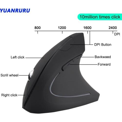 Mouse Sem-Fio Bluetooth Mouse Ergonomic Gaming Mouse Wireless Wired Vertical Mouse 800 1200 1600 DPI For PC Gaming