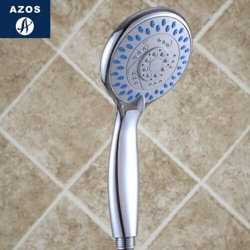 Azos Shower Head Abs Plastic Chrome Three Functions Soft Shower Room Bathroom Hotel Round 20mm G1/2 HS005