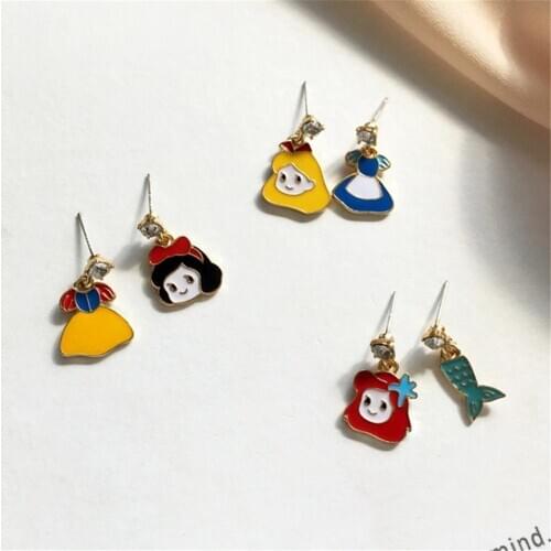 NEW RUANME A Pair Of Earrings Dreamy Fairy Tale Snow White Mermaid Earrings Jewelry Accessories