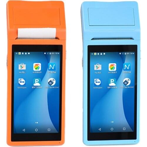 Orange color Pos Android PDA with printer