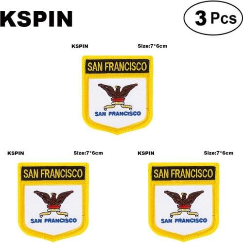San Francisco Flag Embroidery Patches Iron on Saw on Transfer patches Sewing Applications for Clothes in Home&Garden