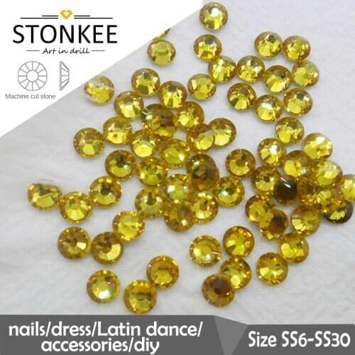 Flat Beads HotFix crystal and colors Rhinestone iron-on SS6 SS10 SS10 SS20 SS30 for Wedding Dress Bags Hat DIY