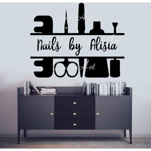 Drop Shipping Custom Name Beauty Salon Wall Stickers Self Adhesive Art Wallpaper For Decoration WallSticker Waterproof Wallpaper