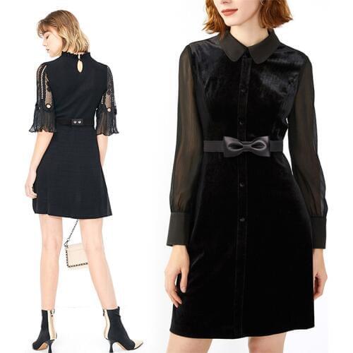 Women Black Bow-knot PU Belt Elastic Buckle Short Designer Waistband Lady Wild Party Gift Friendship Waist Strap cinturon mujer