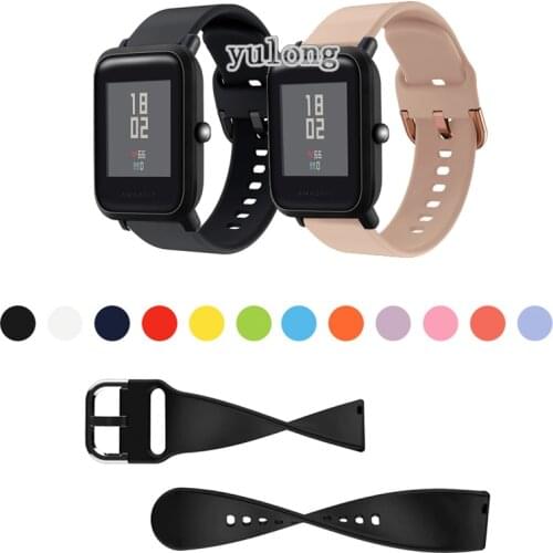 20mm Silicone Watch Strap Band For Huami Amazfit Bip U S lite Wrist band for Amazfit GTS 2 2e mini GTR strap Men Women correa