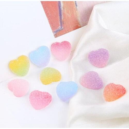 10pcs cute Style Candy Color Earrings for Women Girl Heart Shape Cute Drop Earrings gradient jelly hairpin accessories materials