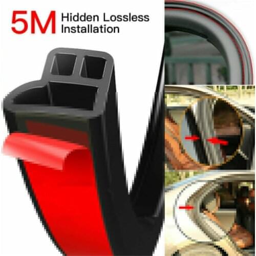 5M L Shape Car Stickers Car Door Seal Strips Weatherstrip Rubber Seals Sound Insulation Sealing Automobiles Interior Accessories