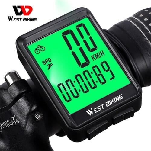 Bicycle White Green Backlight English Riding Code Meter Waterproof Luminous Cycle Computer Bicycle Speedometer Bicycle Computer