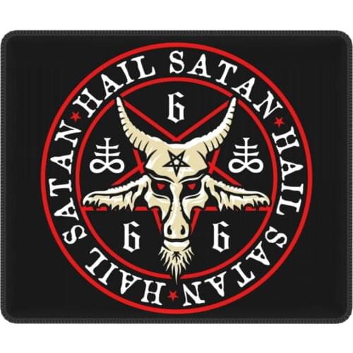 Hail Satan Baphomet In Occult Inverted Pentagram Vintage Mouse Pad Lockedge Desk Mat Pads Rubber PC Table Decoration Cover