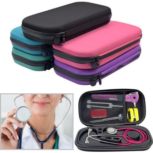 EVA Hard Stethoscope Storage Box Portable Carrying Bag Cover Multifunction Medical Organizer Mesh Pocket Shockproof Dustproof