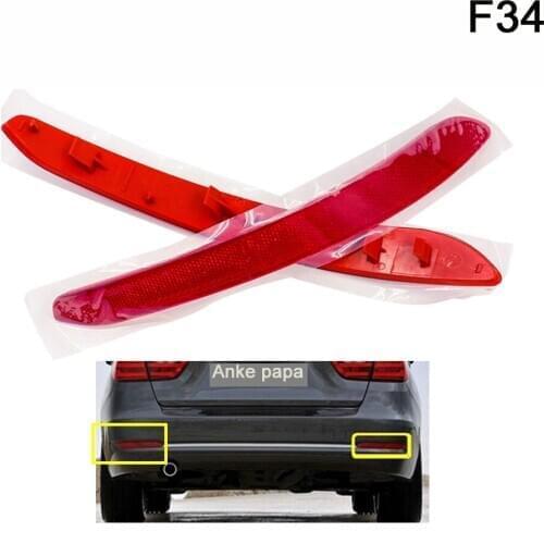 1 Pair Rear Left+Right Bumper Reflector Red Lens Assy For BMW 3 Series F34 New 63147315165 63147315166