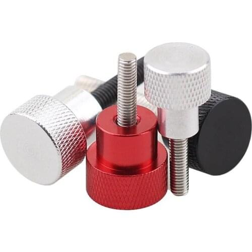 2pcs M6 M8 M10 stainless steel knurled knob flat high head screws Aluminum alloy handle round head screw white 10-85mm length