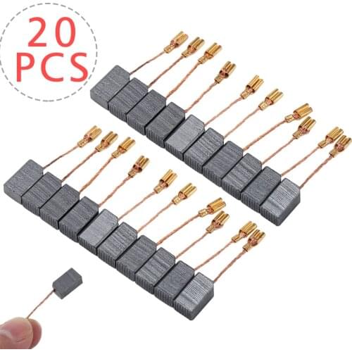 20pcs Graphite Copper Carbon Motor Brushes For 100mm Angle Grinder Electric Drill Hammer Power Tool Accessories 6*8*14mm