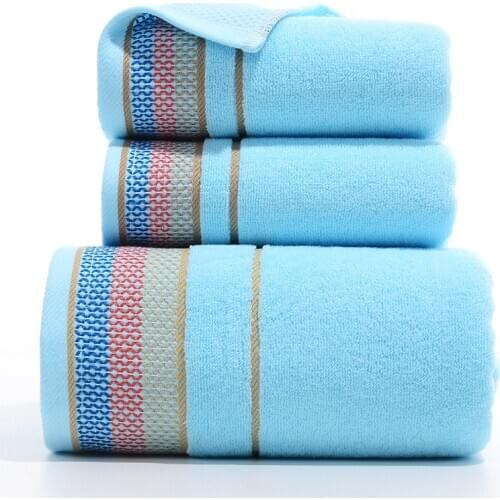 100% Cotton 3Pcs Towel Set Face Towels 34X74cm Bath Towels 140X70cm for Adults Washcloths Absorbent Hand Towel