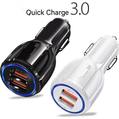 36W Quick Charge 3.0 Dual QC Car Charger for iPhone Samsung Fast Car Charging For Huawei Xiaomi Mobile Phone USB Charger