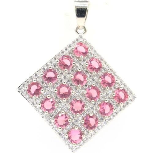 56x28mm Awesome Long Big Created Green Peridot White CZ Gift Womans Gift Silver Pendant