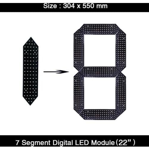 HD 4Pcs/Lot 22" High Brightness LED Gas Price of Digit Red Green Yellow White Blue Color Digita Numbers Module LED Oil Price Sig